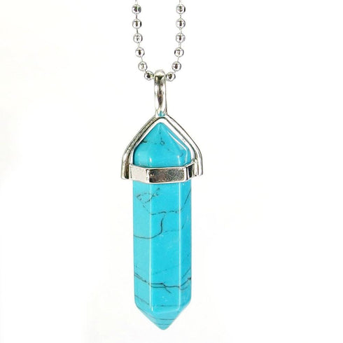 Turquoise Howlite Gemstone Pendant Necklace
